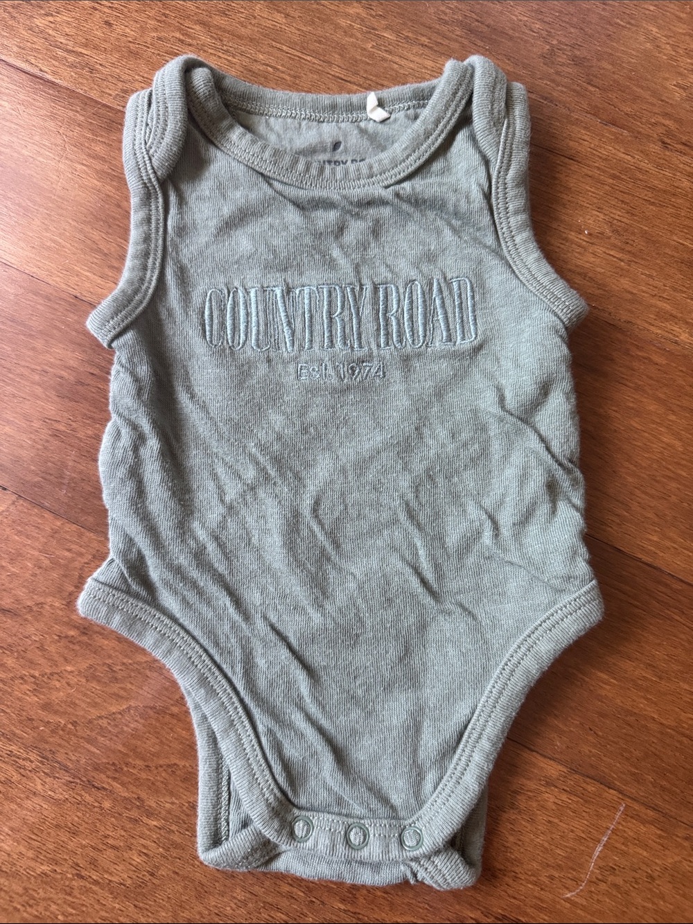 Country Road organic cotton Olive-Style Sleeveless Baby Bodysuit